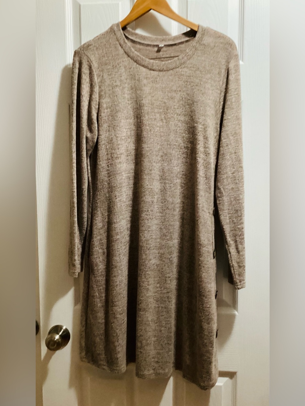 Source Unknown Gray Long Sleeve Women’s Dress